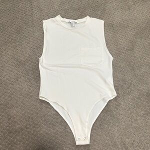 Forever 21 Cream Sleeveless womens Bodysuit